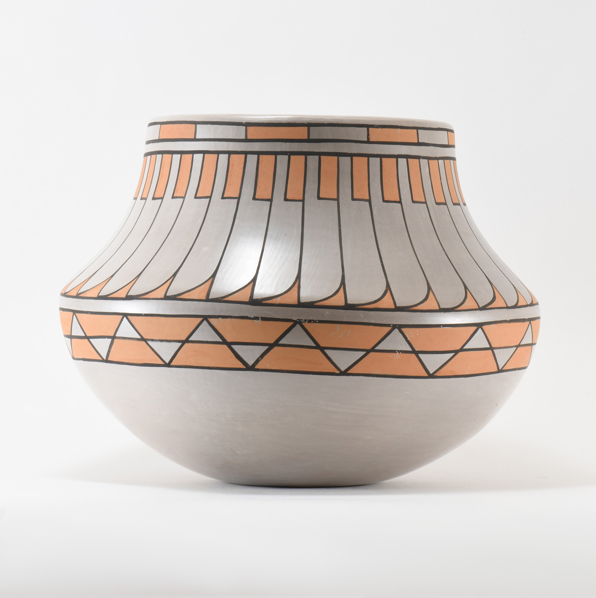 Blue Corn Polychrome Jar with Feather Motif
