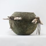 Zuni Fetish Jar with Four Antler Fetishes by Teddy Weahkee Circa 1930s